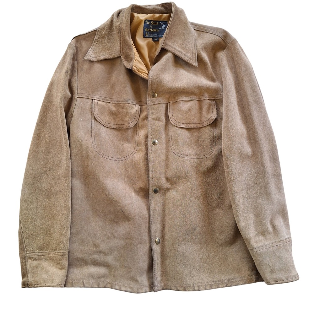 Startown The Shirt Lined Suede Leather Snap Button Workwear Western Welder Shirt
